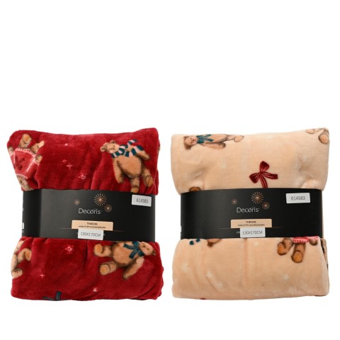 PLAID FLANELLA MOTIVO ORSETTO 130X170
